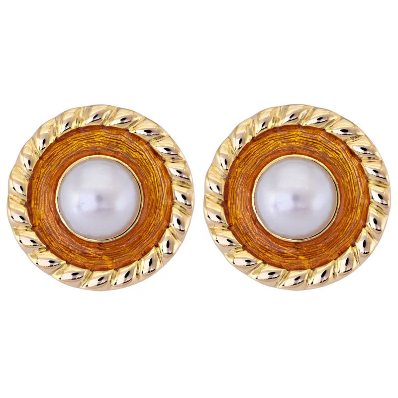 Best hoop earrings with rose gold for a romantic and warm aesthetic-Earrings- South Sea Pearl (Enamel)