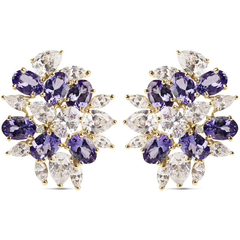 Best hoop earrings with vintage-style detailing for a nostalgic and timeless look-Earrings - Tanzanite, Crystal and Diamond