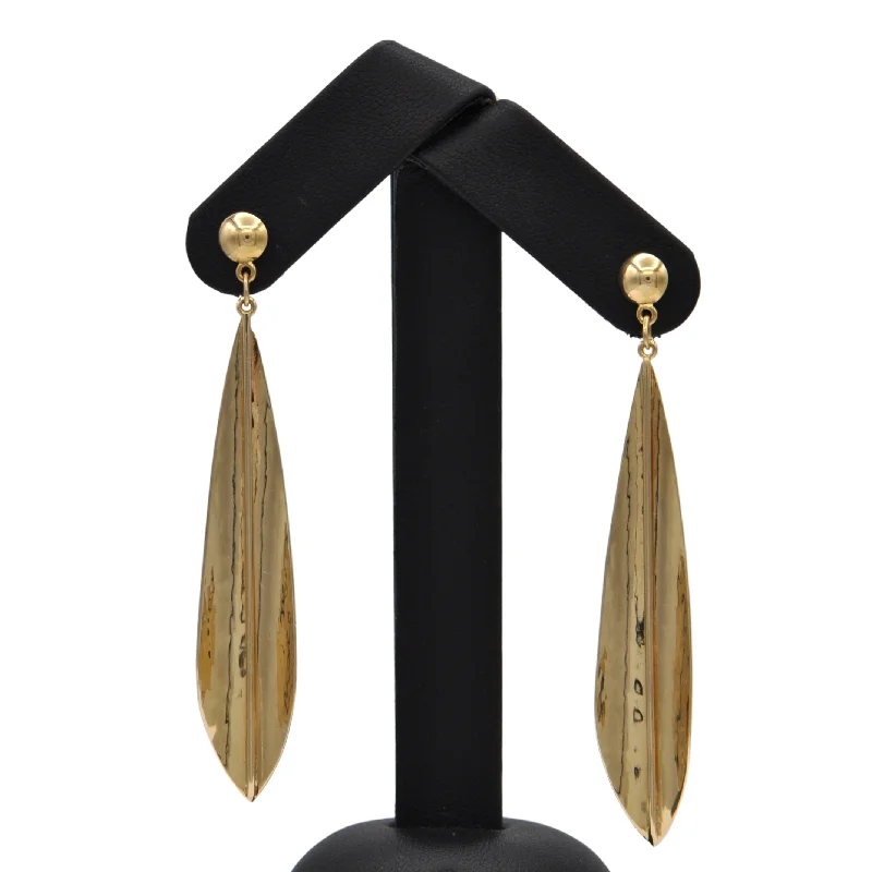 Best hoop earrings with baroque pearls for a luxurious and elegant vibe-Estate Signed Walter Schluep Drop Leaf Earrings