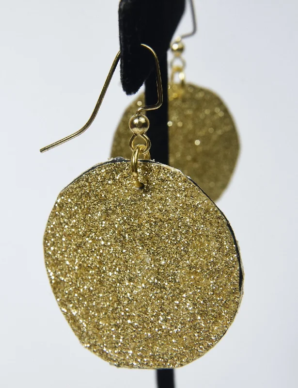 Best hoop earrings with gold-plated finishes for an affordable luxury vibe-Golden Glittery Earrings