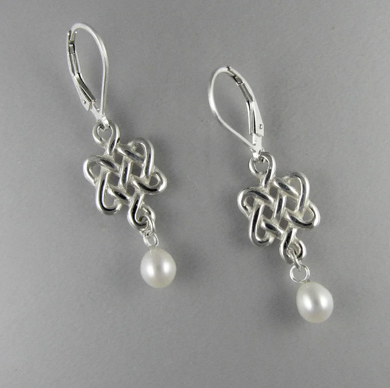 Hoop earrings with braided patterns for a detailed and textured finish-Kells Knot Earrings