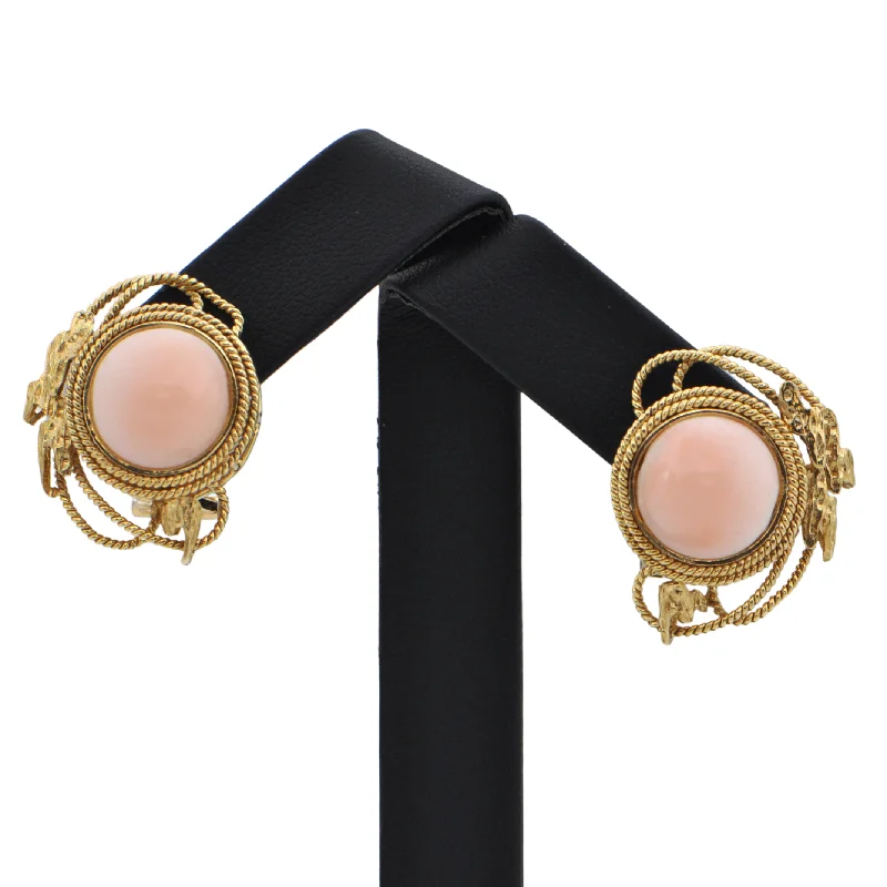 Best hoop earrings with multi-colored gemstones for a vibrant and lively touch-Mid-Century Brutalist Style Midway Coral 14k Gold Earrings