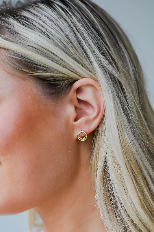 Best hoop earrings with crescent-shaped designs for a bold, moon-inspired style-FINAL SALE - Nina Gold Smiley Face Earrings