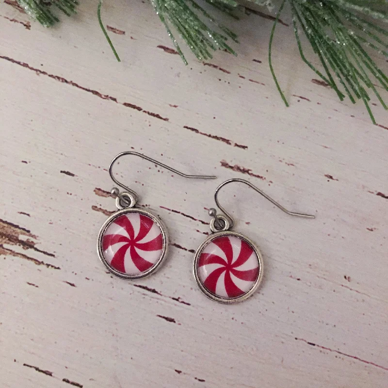 Best hoop earrings with sparkling cubic zirconia for a brilliant, budget-friendly effect-Peppermint Twist Earrings Silver Tone