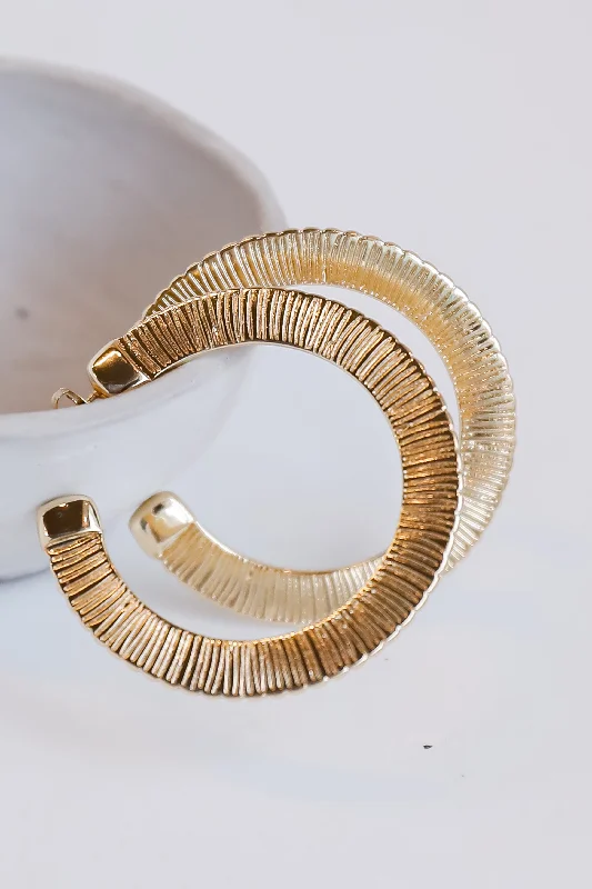 Hoop earrings with gold accents for a warm, elegant statement piece-Phoebe Gold Hoop Earrings